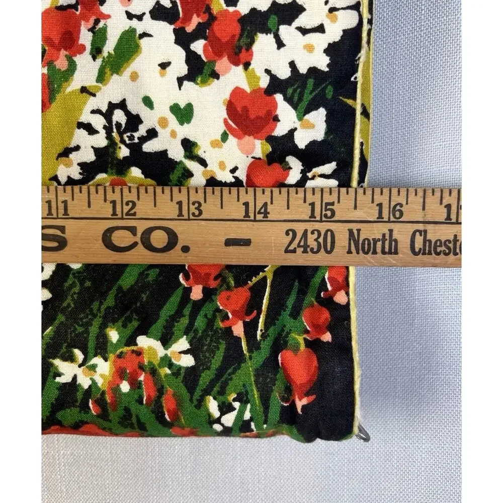 VIntage Travel Jewely Case Storage Floral Fold Up Hanger Top Zippered Pockets